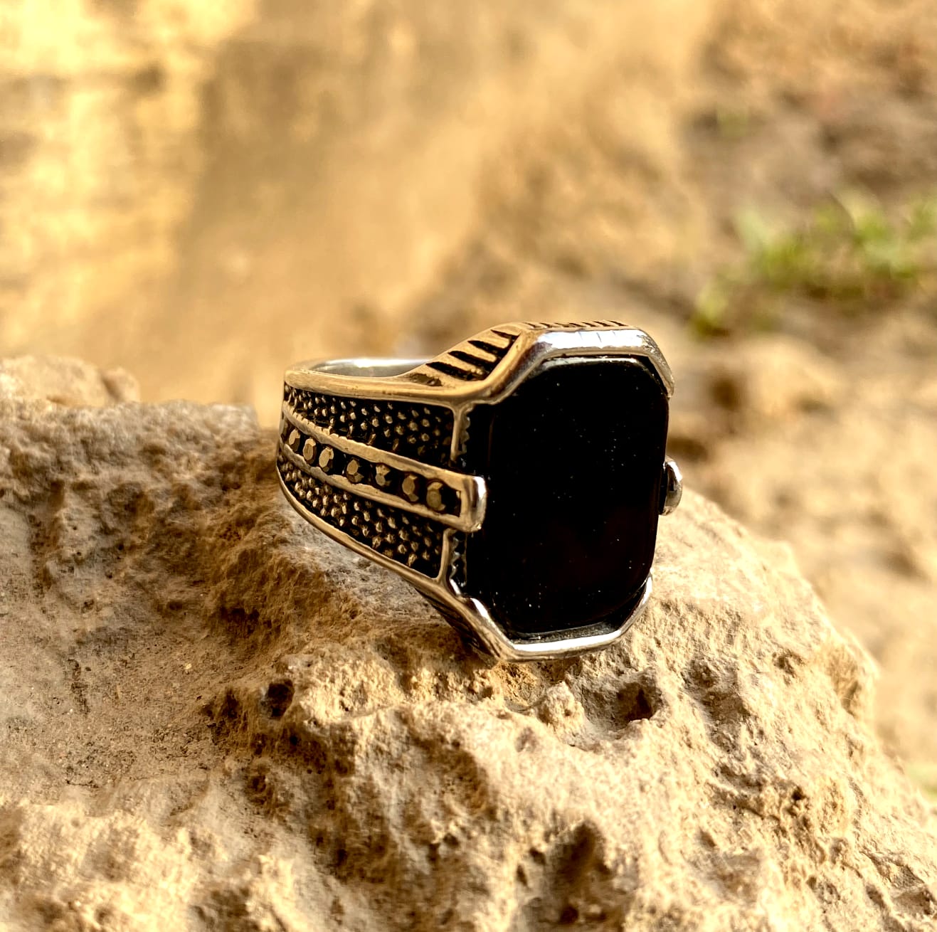 Silver & Golden Turkish Falcon Ring HOP007