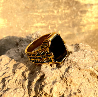 Silver & Golden Turkish Falcon Ring HOP007